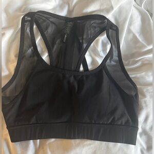 Black Women's Mesh Sports Bra